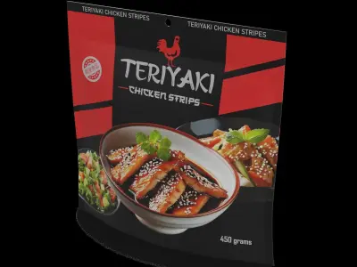 Dried meats Teriyaki Chicken Strips Free low-poly 3D model