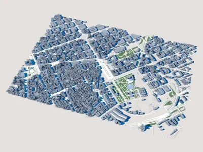 Part Of Barcelona City Spain 3D model