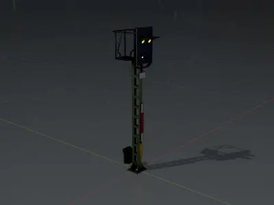 KS Eisenbahnsignalmast 4500mm Version-15 Low-poly 3D model