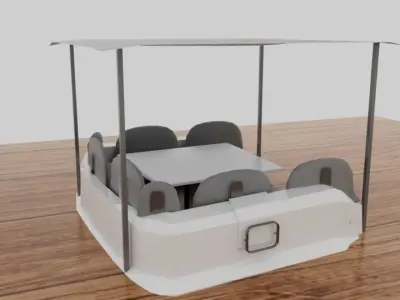 white sunbed Low-poly 3D model