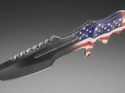 Tactical Combat Knife V3 Low-poly 3D model