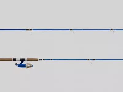 Animated Fishing Rod Collection Low-poly 3D model
