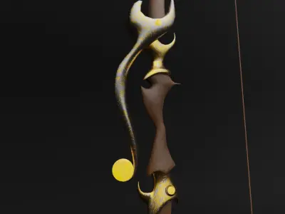 Elf Bow Low-poly 3D model