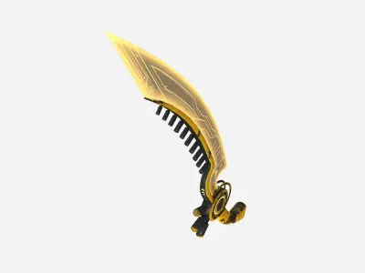 SciFi Dagger A08 Yellow - Sci Fi Weapon Design Low-poly 3D model