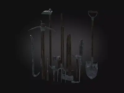 Medieval Tools Low-poly 3D model