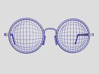 Glasses 3 round Low-poly 3D model