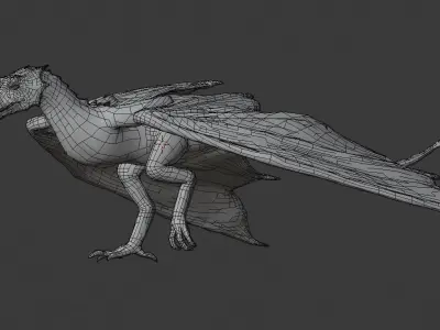Wyvern esc Dragon Low-poly 3D model