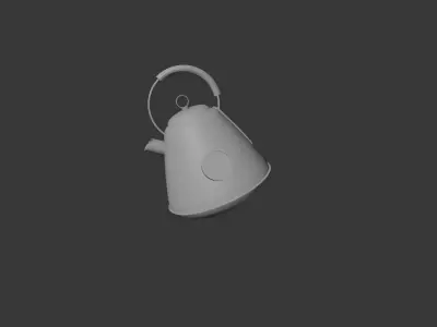 Red Kettle Low-poly 3D model