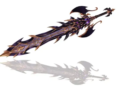 Demonic Big Sword Low-poly 3D model