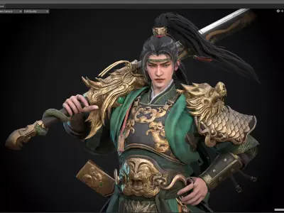 knife fighter Low-poly 3D model