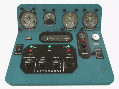 Mi-8MT Mi-17MT Central Panels Board Russian Low-poly 3D model