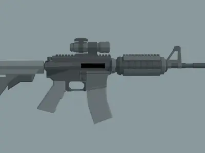 LowPoly M4A1 ACOG scope Low-poly 3D model