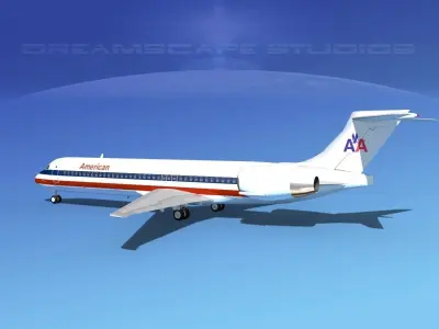 McDonnell Douglas MD-87 American Airlines 3D model