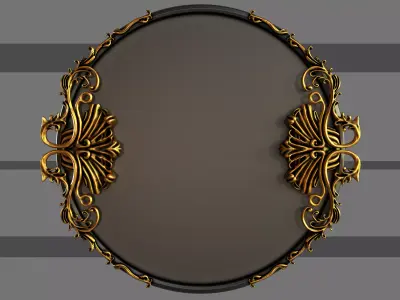 Wood Curving Mirror Free 3D model
