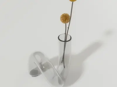 Curved Glass Vase Colors - Zara Home  - PBR - Interior Decor  3D model