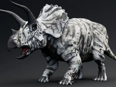 Dinosaur Triceratops Unreal Engine and Unity Projects Low-poly 3D model
