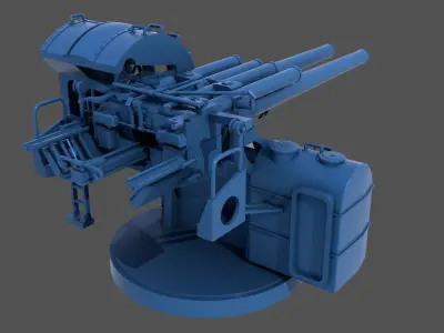 Yamato type 89 AA turret - Commercial license - 1-350 scale 3D print model