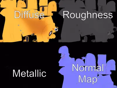 Smiling Yellow Airplane model pack Low-poly 3D model