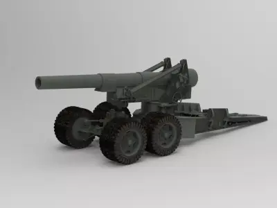 Long Tom Cannon 3D model
