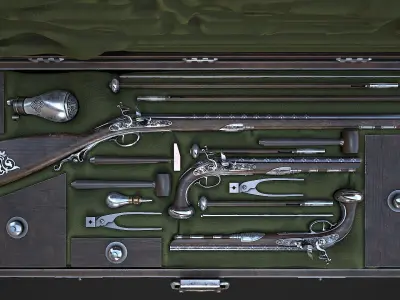 Flintlock Gun Case Low-poly 3D model
