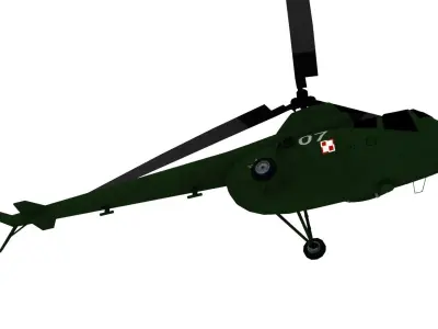 Lowpoly Mi 1 Hare Helicopter 3D Model Low-poly 3D model