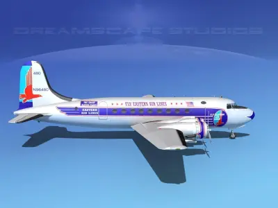 Douglas DC-4 Eastern Airlines 1 3D model