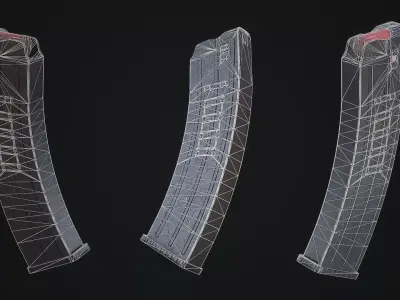 Magazin Typhoon F12 cal 12  - 10 bullets Low-poly 3D model
