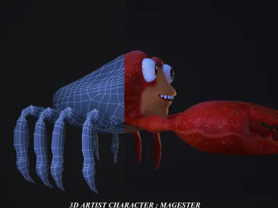 cartoon crabs Low-poly 3D model