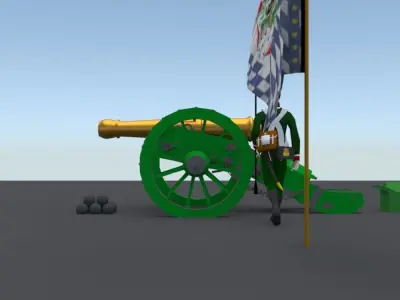 BAVARIA 1806 Artillery regiment LOW POLY Low-poly 3D model