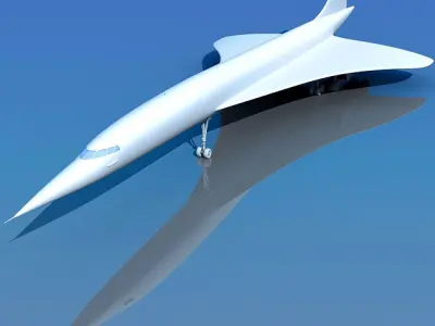 Concorde airplane flying in sky 3D model