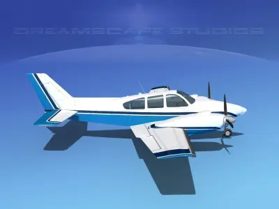 Beechcraft B55 Baron V06 3D model