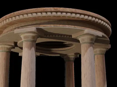 Ancient architectural ornament with doric columns KIT 3D model