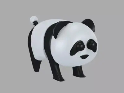 TOY PANDA Low-poly 3D model