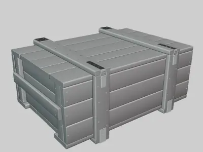 1-35 scale military style low wooden case for diorama 3D model