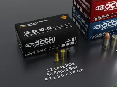 Small Caliber Ammunition Set - Ammo and Ammobox 3D model