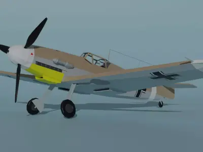 Messerschmitt Bf 109 F-4 Trop Low-poly 3D model