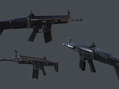 Mobile Weapon Pack Low-poly 3D model