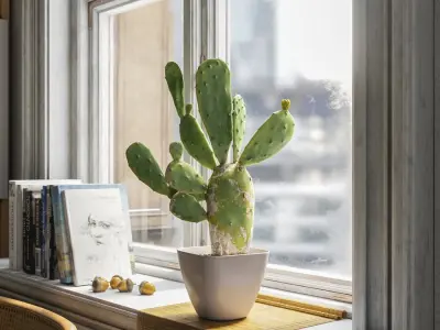  Imperfect Prickly Pear Cactus Potted Plant Model 