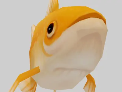Golden Fish - Hand Painted 3D model