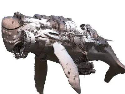 Dinosaur sci fi airship 1 3D model