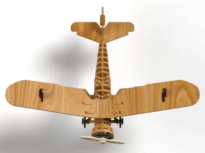 Japanese Wooden Model Plane Ki-Gu-Mi 3D print model