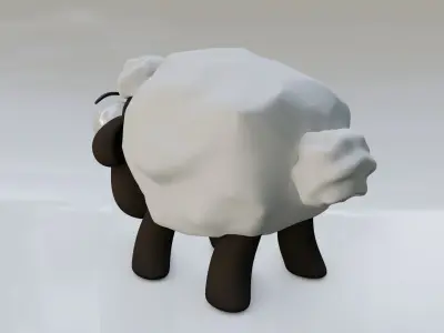Sheep cartoon funny and cute Free low-poly 3D model