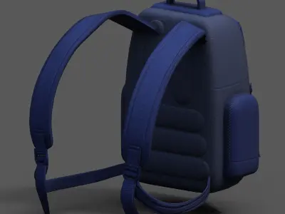 Backpack Camping Generic military Black baggage Low-poly 3D model