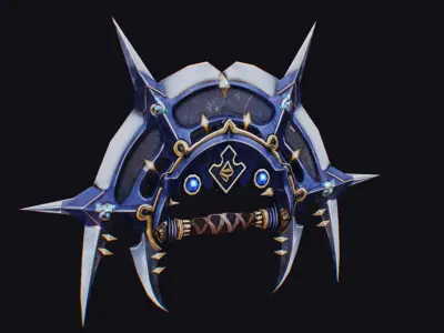 Cross Shuriken War Fan Cutting  Asian Edged Weapon Knuckles Low-poly 3D model