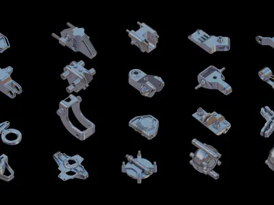 Sci-Fi Hard Surface KITBASH 100 DETAILS 3D model