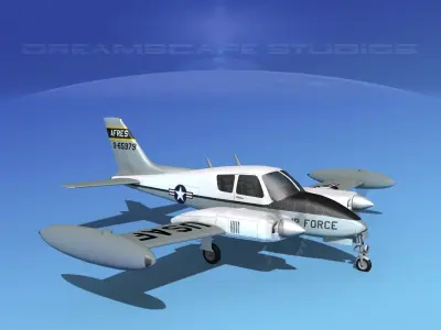 Cessna U-3B Blue Canoe V10 3D model