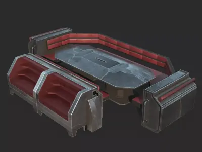 Sofa chair in futuristic sci-fi style 3D model
