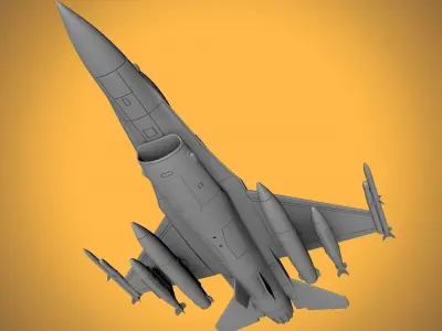 F-16 FIGHTING FALCON SCALE 1-72 PRINTABLE STL FILES 3D print model