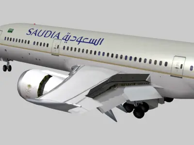 Boeing 787-9 Saudi Arabian Airlines livery Low-poly 3D model