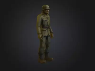 German Zombie Soldier Low-poly 3D model